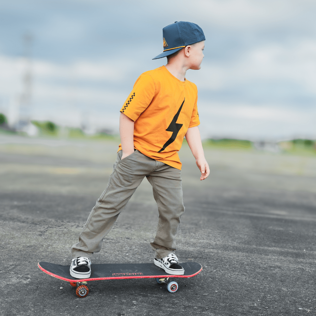 LIMITED EDITION SPARK SHORT SLEEVE RACER TEE - RUST - LITTLE RAD THINGS