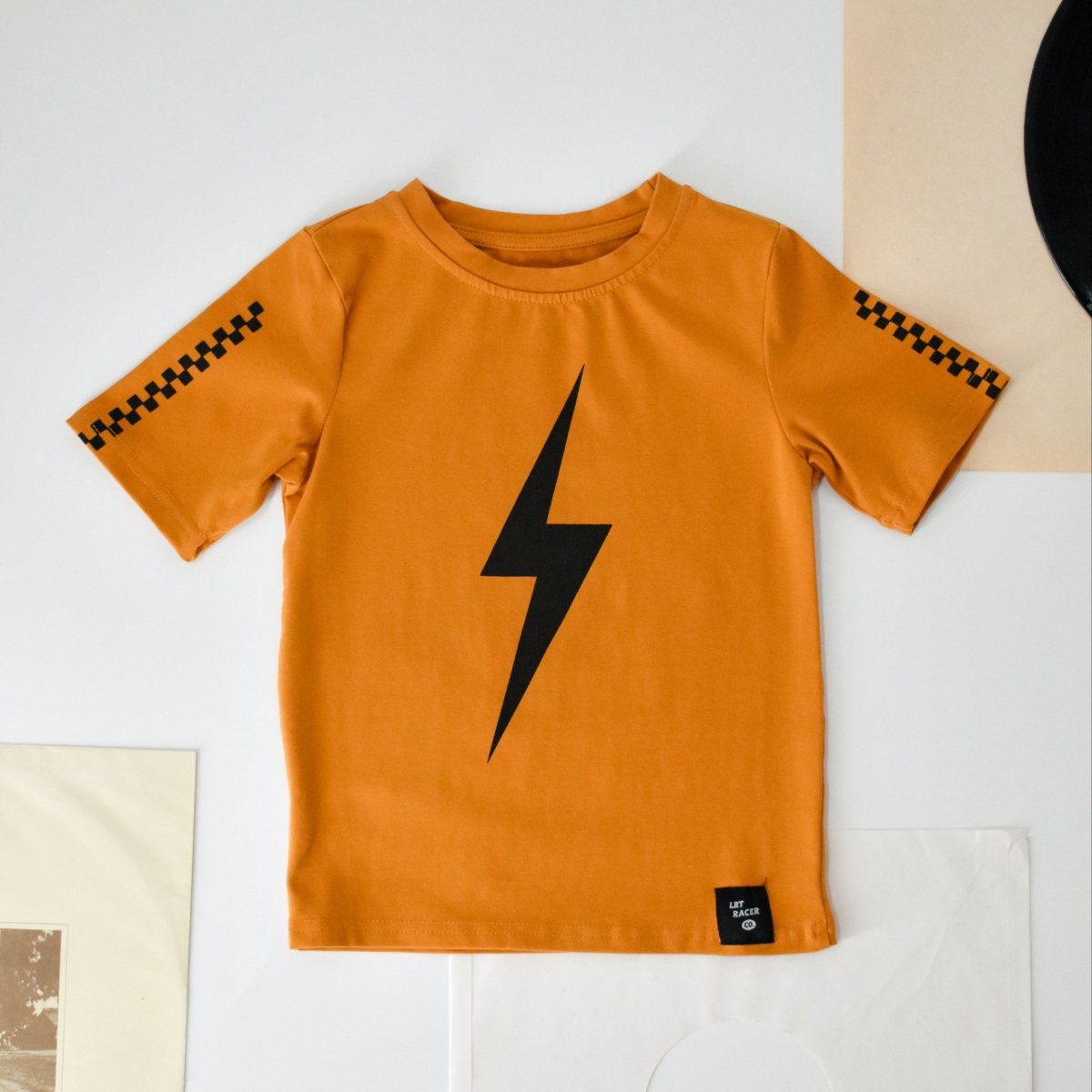 LIMITED EDITION SPARK SHORT SLEEVE RACER TEE - RUST - LITTLE RAD THINGS