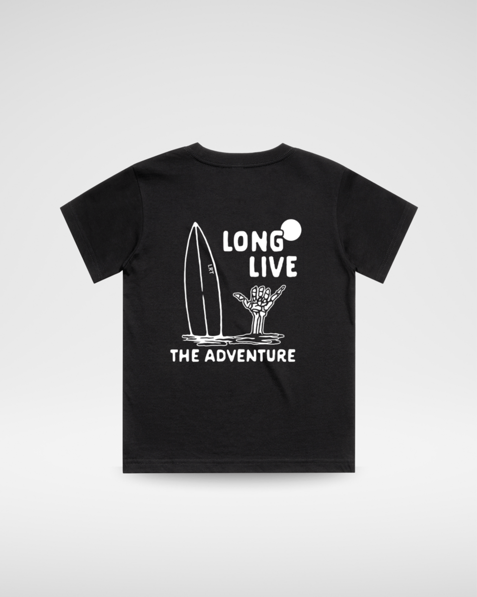 LONG LIVE THE ADVENTURE TEE - BLACK - LITTLE RAD THINGS