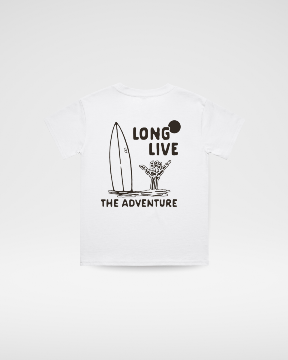 LONG LIVE THE ADVENTURE TEE - WHITE - LITTLE RAD THINGS