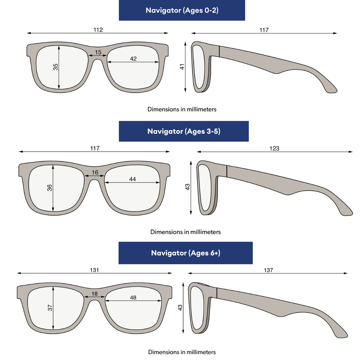 Midnight Blue Polarized Navigator | Light Blue Mirrored Lens - LITTLE RAD THINGS