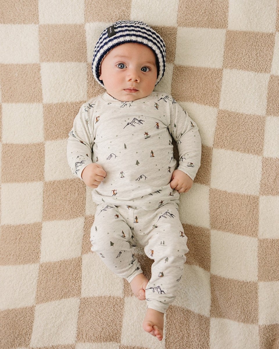 Navy & White Stripe Chunky Knit Beanie - LITTLE RAD THINGS