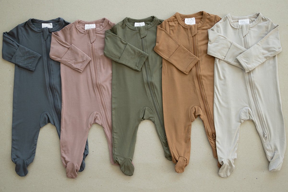 Olive Bamboo Footed Zipper - LITTLE RAD THINGS