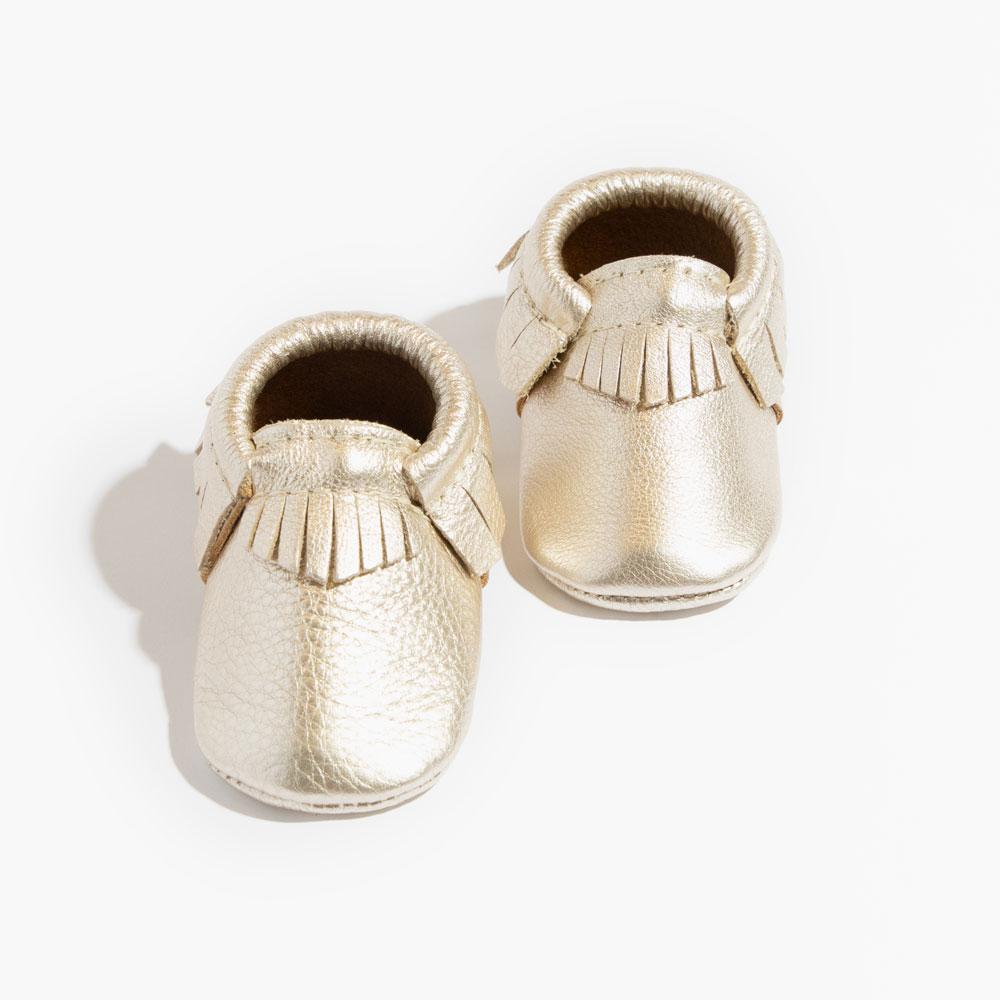 Platinum Moccasin Baby Shoe - LITTLE RAD THINGS