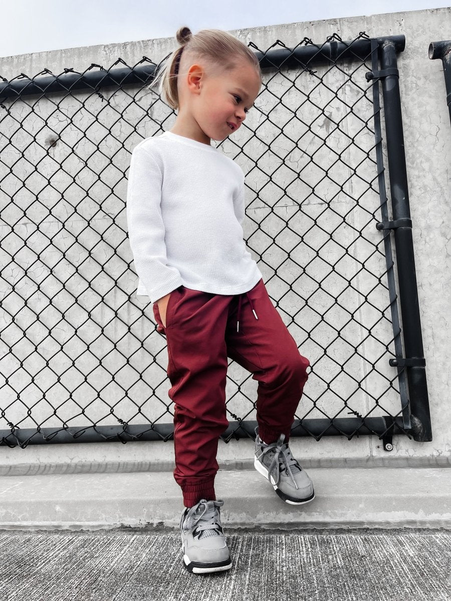 (PRE - ORDER) VETERAN SLIM FIT JOGGER - CRIMSON - LITTLE RAD THINGS
