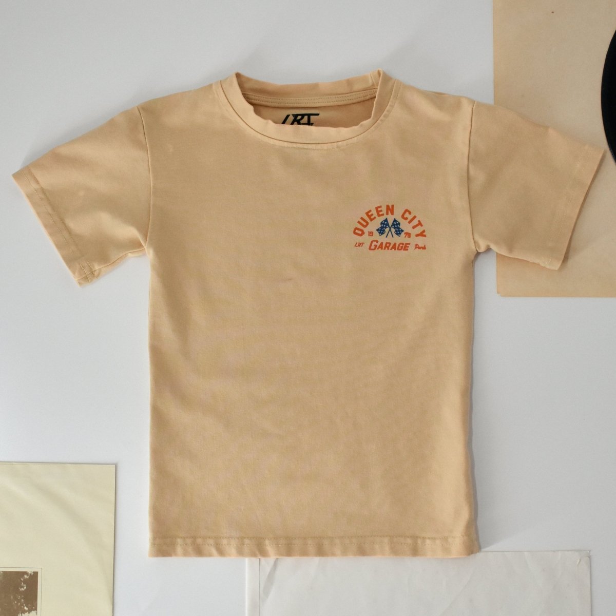 QUEEN CITY GARAGE TEE - VINTAGE CREAM - LITTLE RAD THINGS