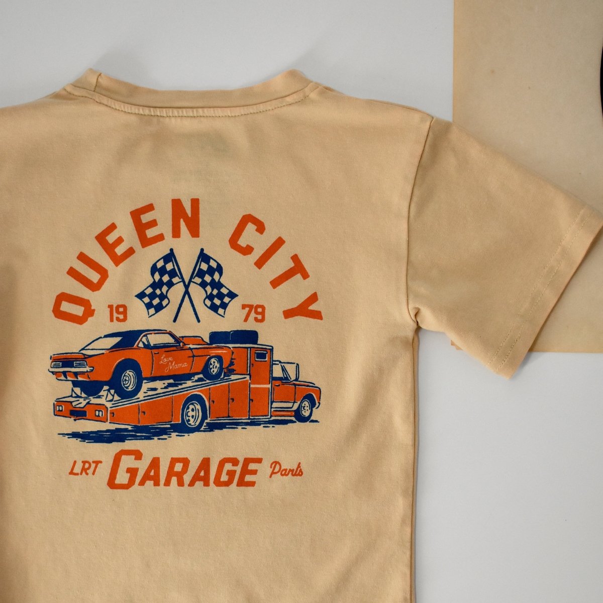 QUEEN CITY GARAGE TEE - VINTAGE CREAM - LITTLE RAD THINGS