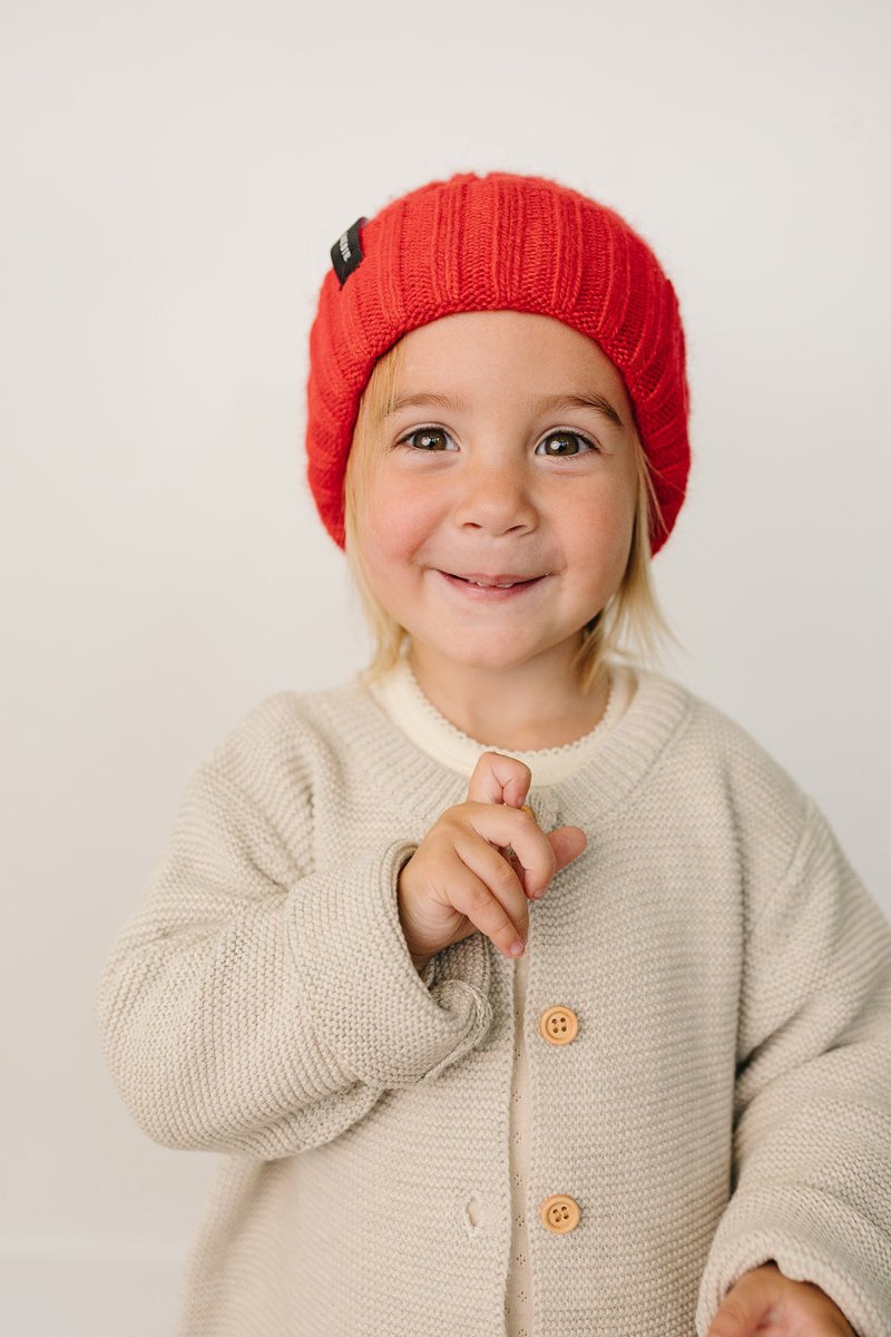 Red Chunky Knit Beanie - LITTLE RAD THINGS