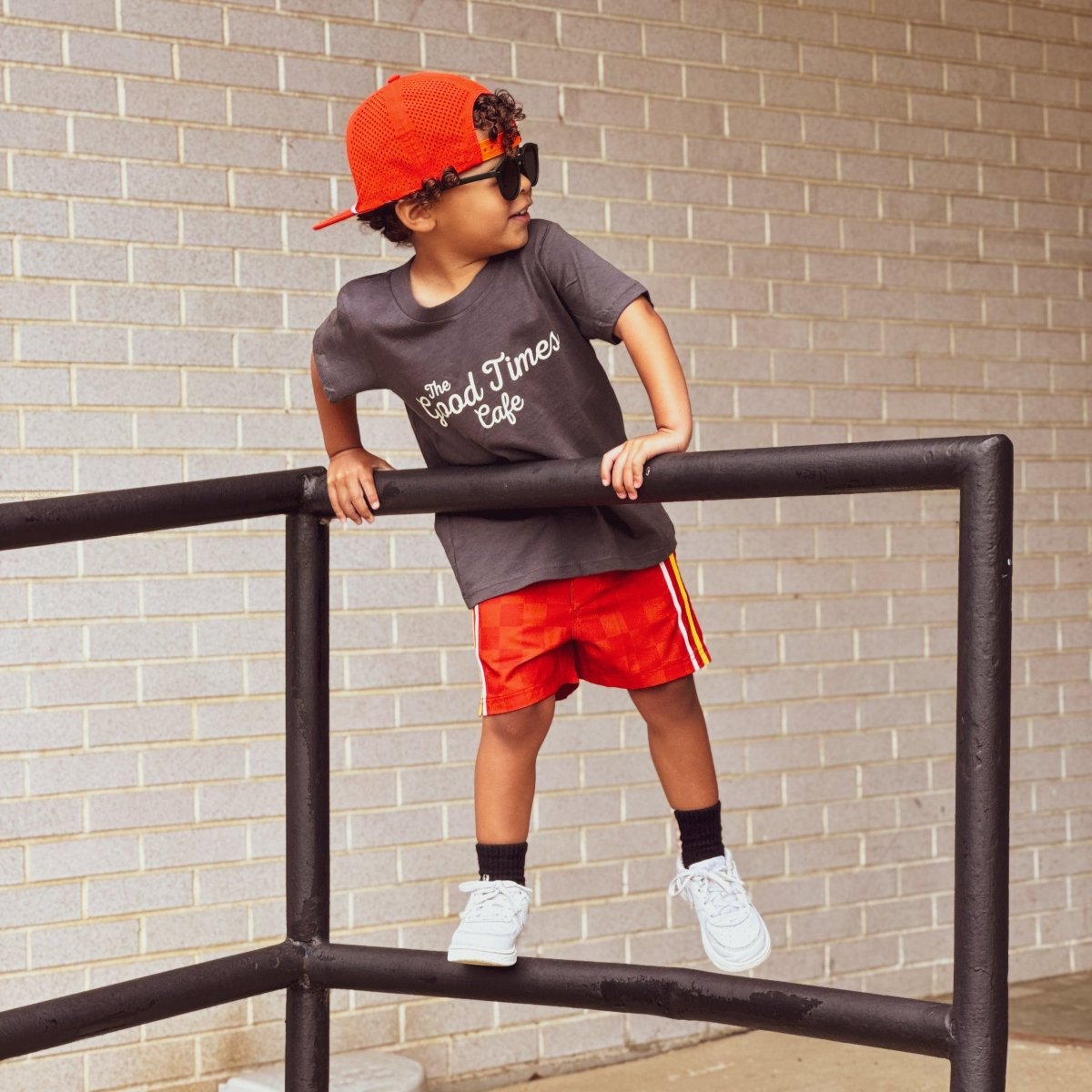 RETRO - WAVE HYBRID BOARD SHORT - RED/ORANGE - LITTLE RAD THINGS