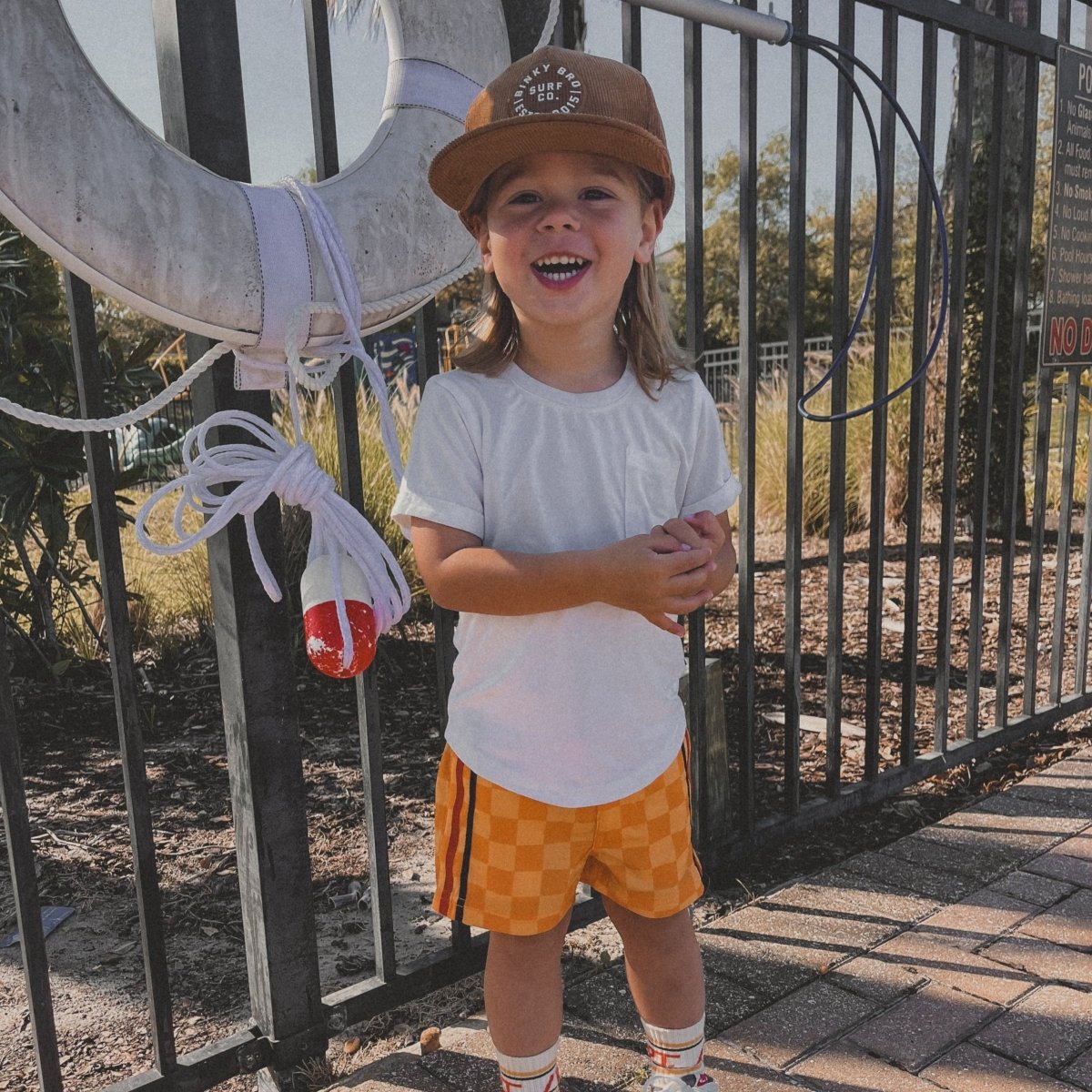 RETRO - WAVE HYBRID BOARD SHORT - YELLOW - LITTLE RAD THINGS