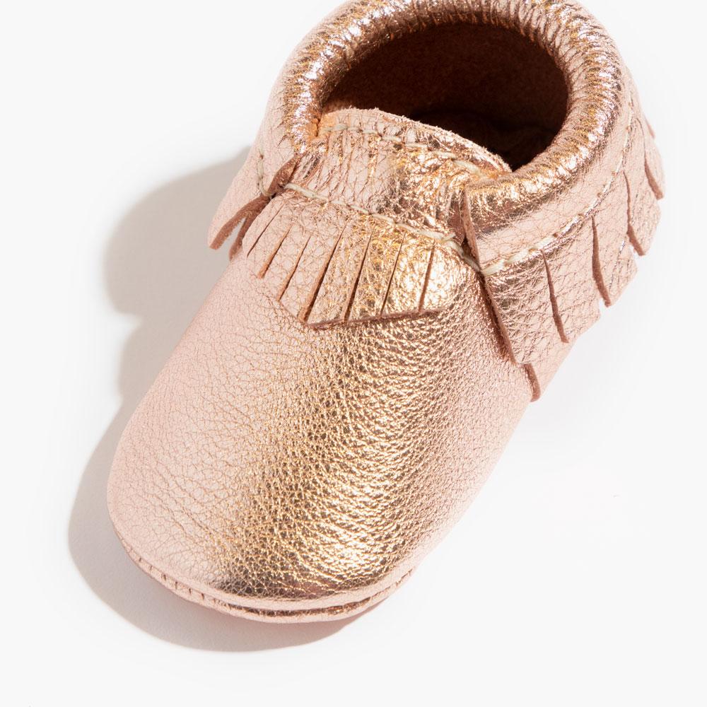 Rose Gold Moccasin Baby Shoe - LITTLE RAD THINGS