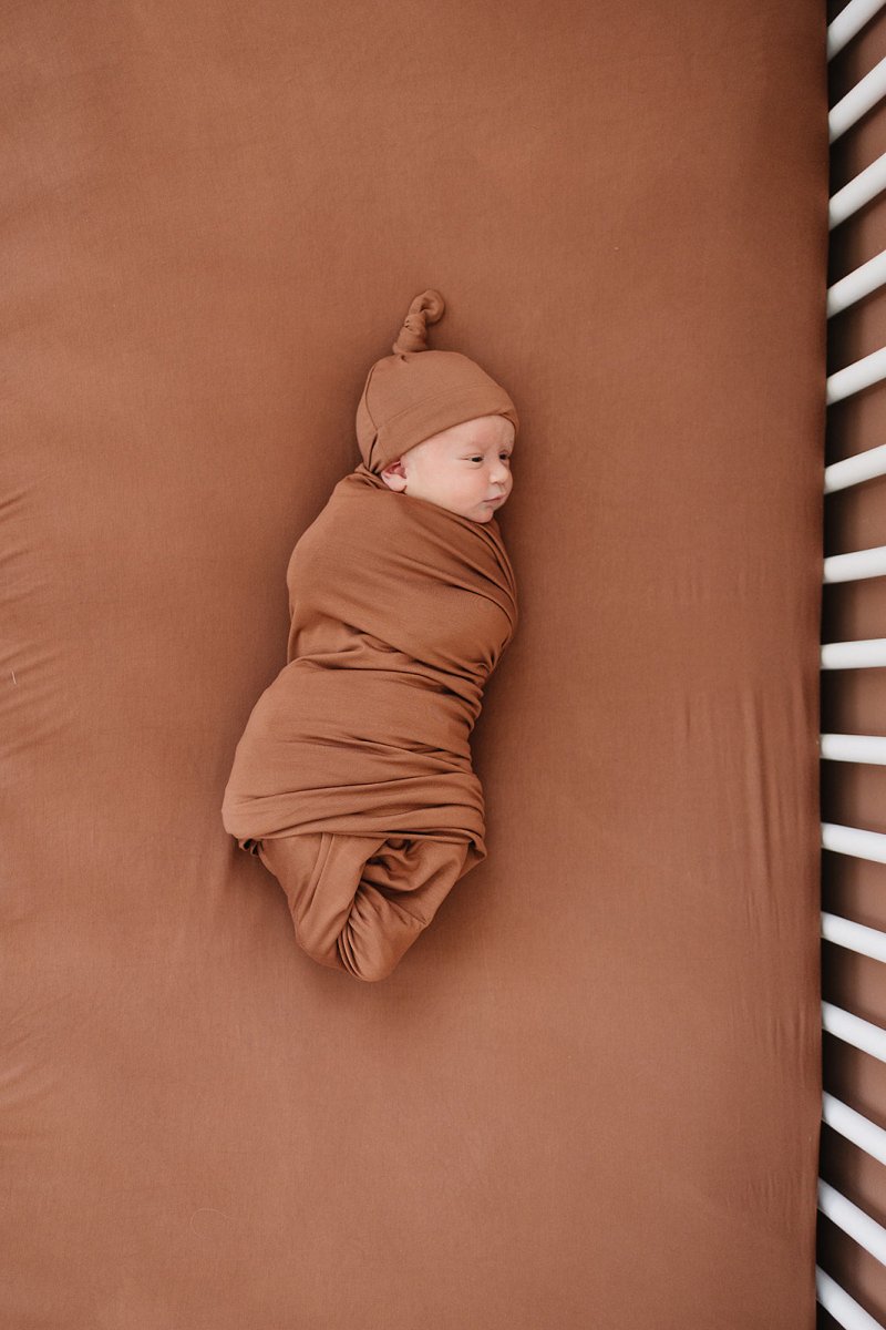 Rust Bamboo Stretch Crib Sheet - LITTLE RAD THINGS