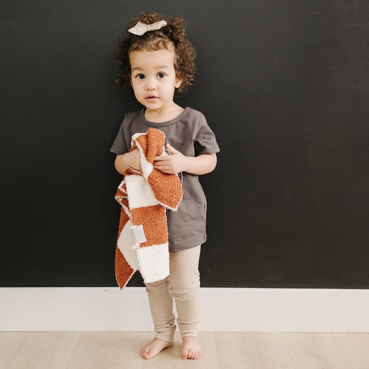 Rust Checkered Plush Blanket - LITTLE RAD THINGS