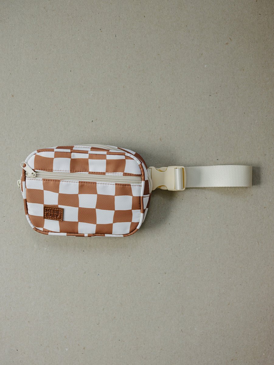 Rust Wavy Checkered Mini Fanny Pack - LITTLE RAD THINGS
