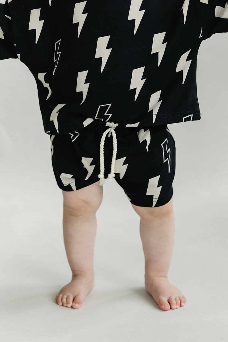 Shorts Set | Black Bolts - LITTLE RAD THINGS