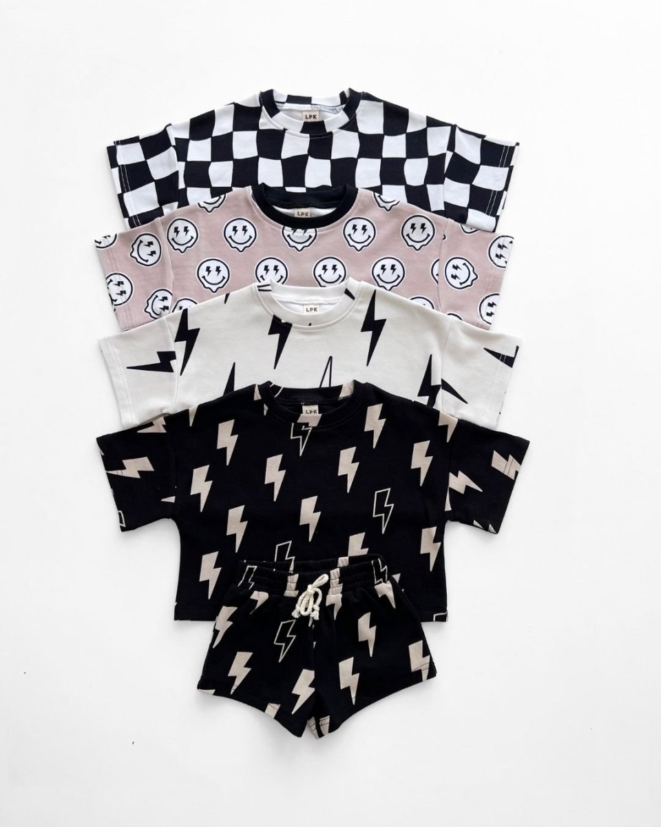 Shorts Set | Black Bolts - LITTLE RAD THINGS