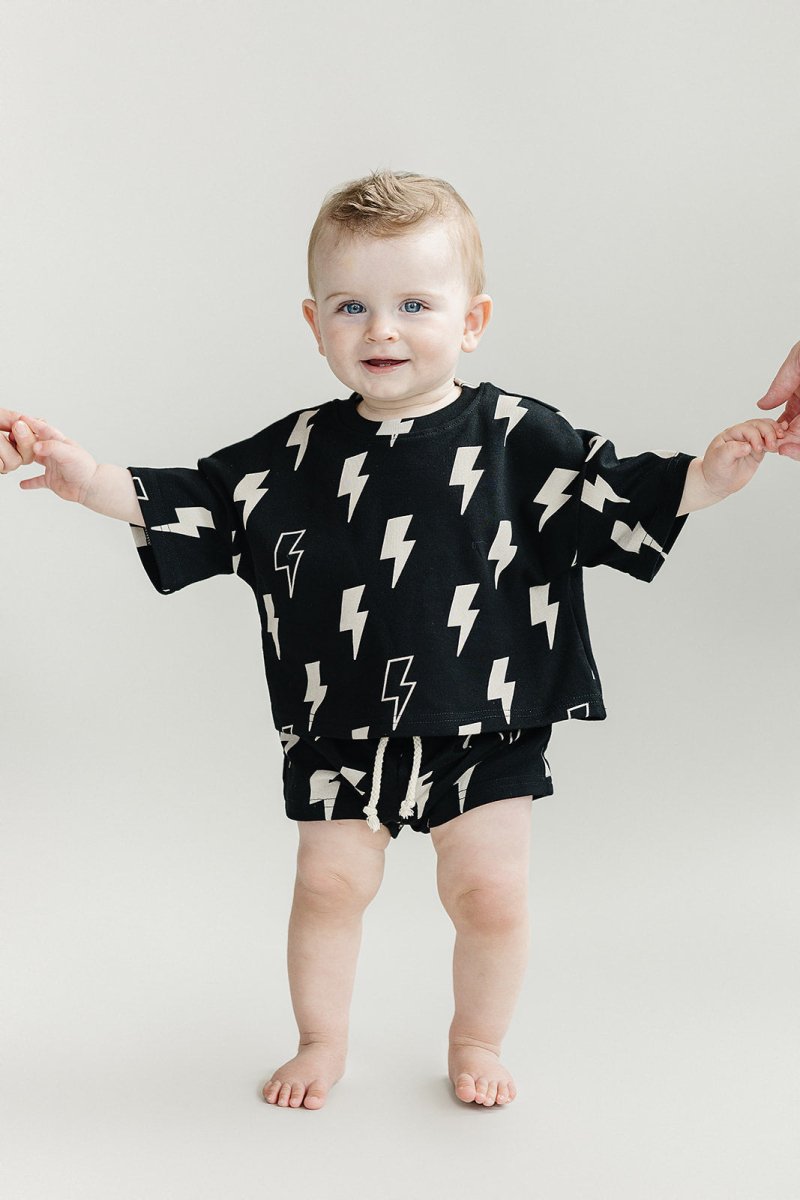 Shorts Set | Black Bolts - LITTLE RAD THINGS