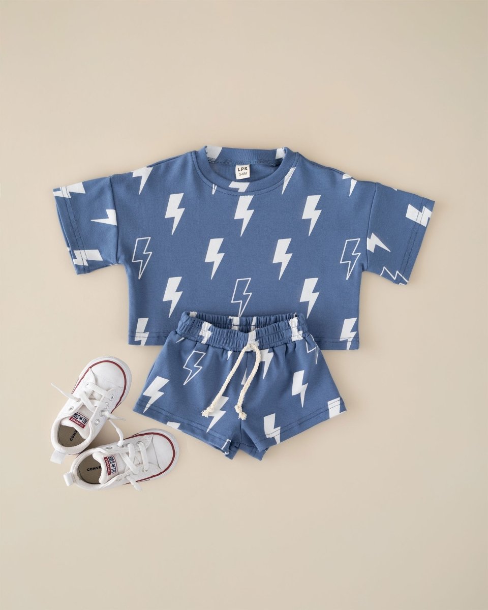 Shorts Set | Blue Bolts - LITTLE RAD THINGS