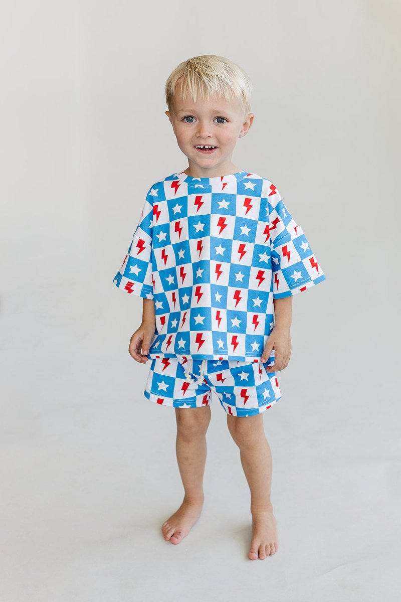 Shorts Set | Checks & Stars - LITTLE RAD THINGS