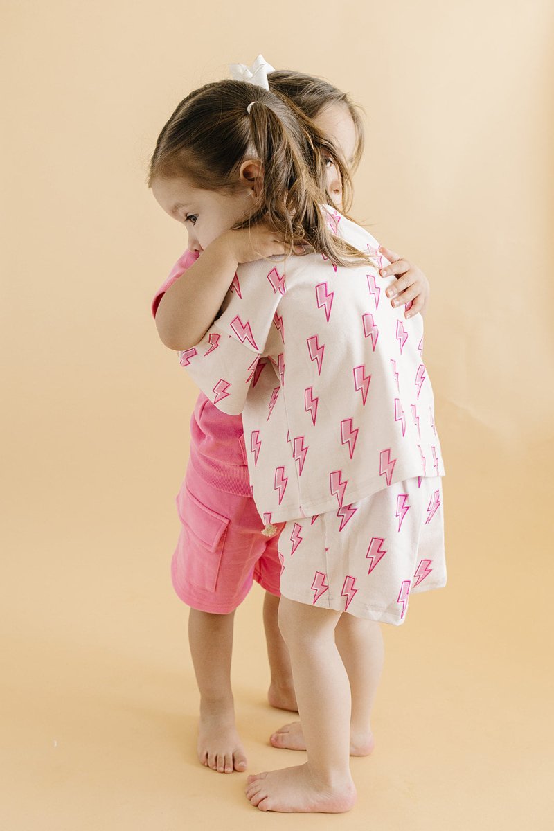 Shorts Set | Pink Bolts - LITTLE RAD THINGS