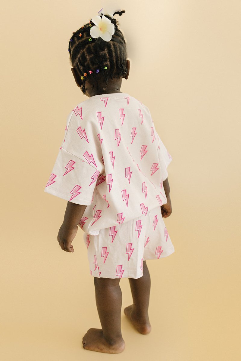 Shorts Set | Pink Bolts - LITTLE RAD THINGS
