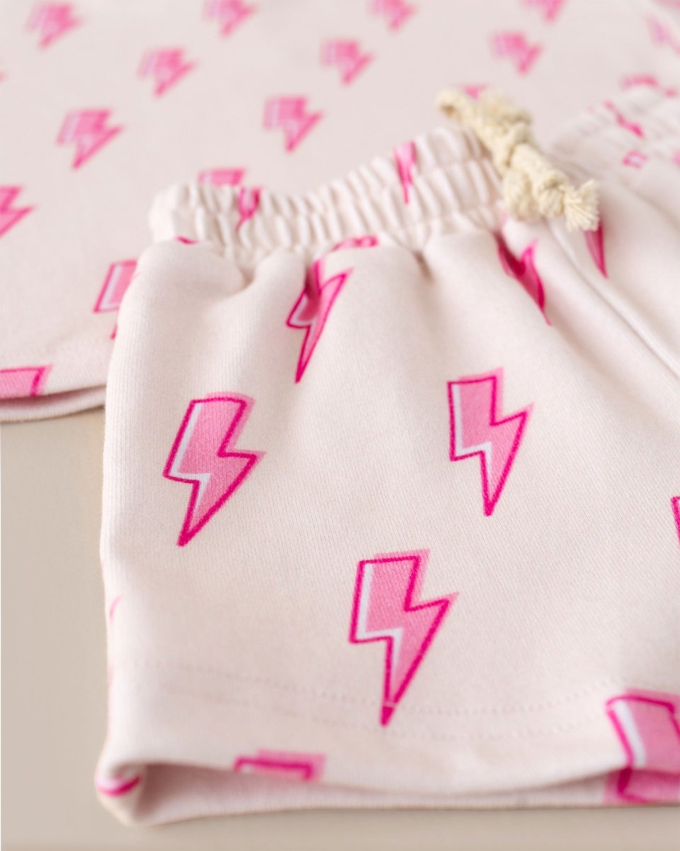 Shorts Set | Pink Bolts - LITTLE RAD THINGS