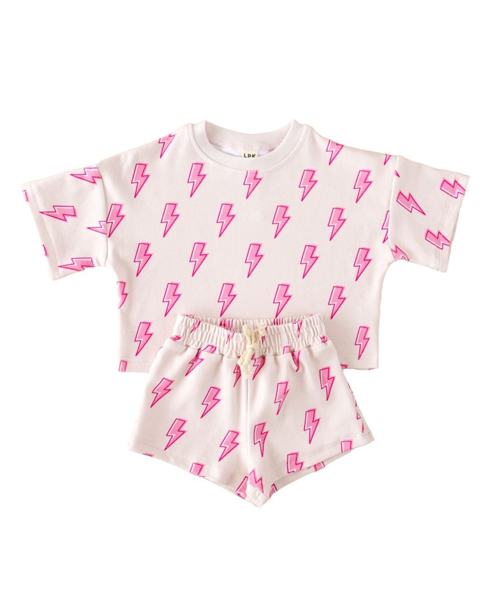 Shorts Set | Pink Bolts - LITTLE RAD THINGS