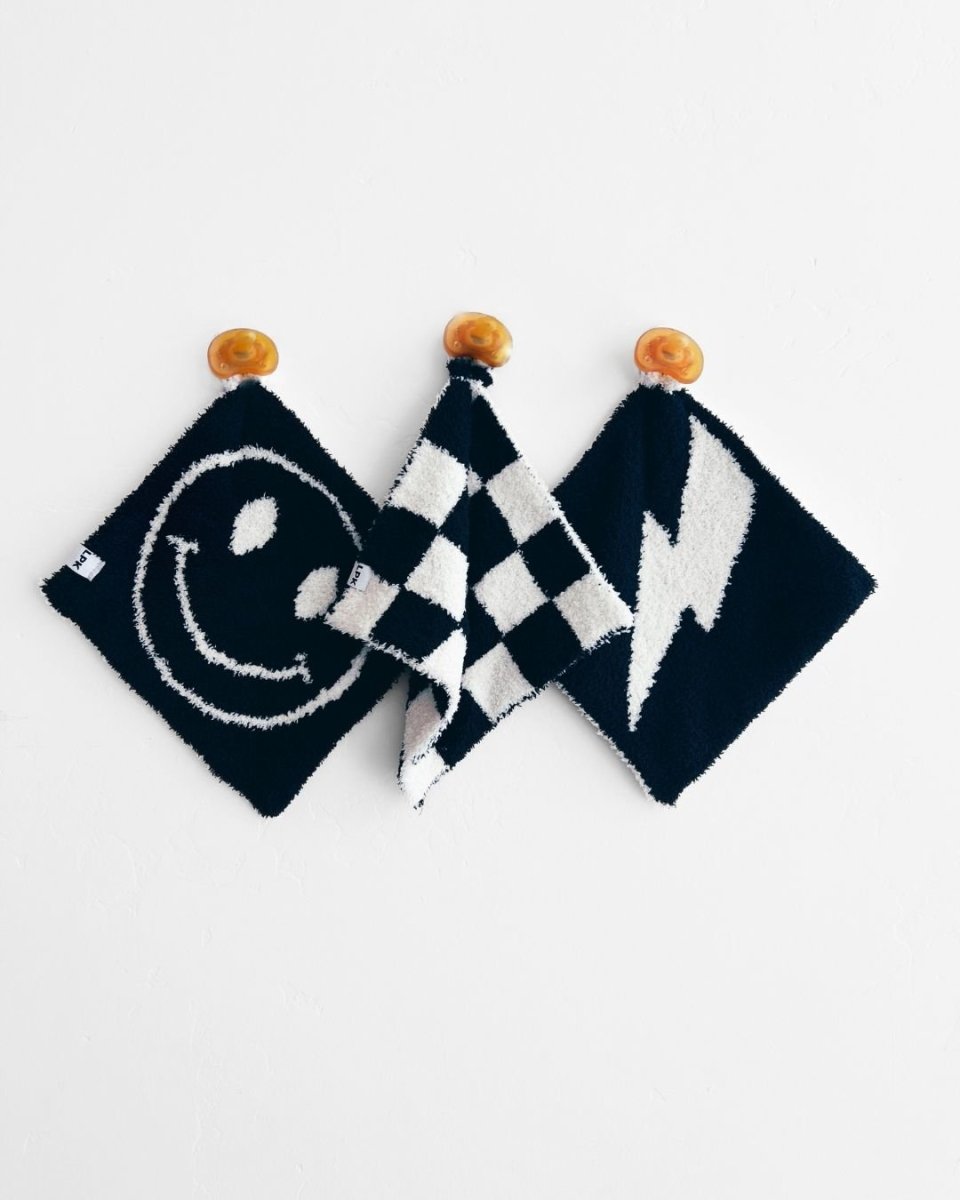 Smiley Plush Lovey | Black - LITTLE RAD THINGS