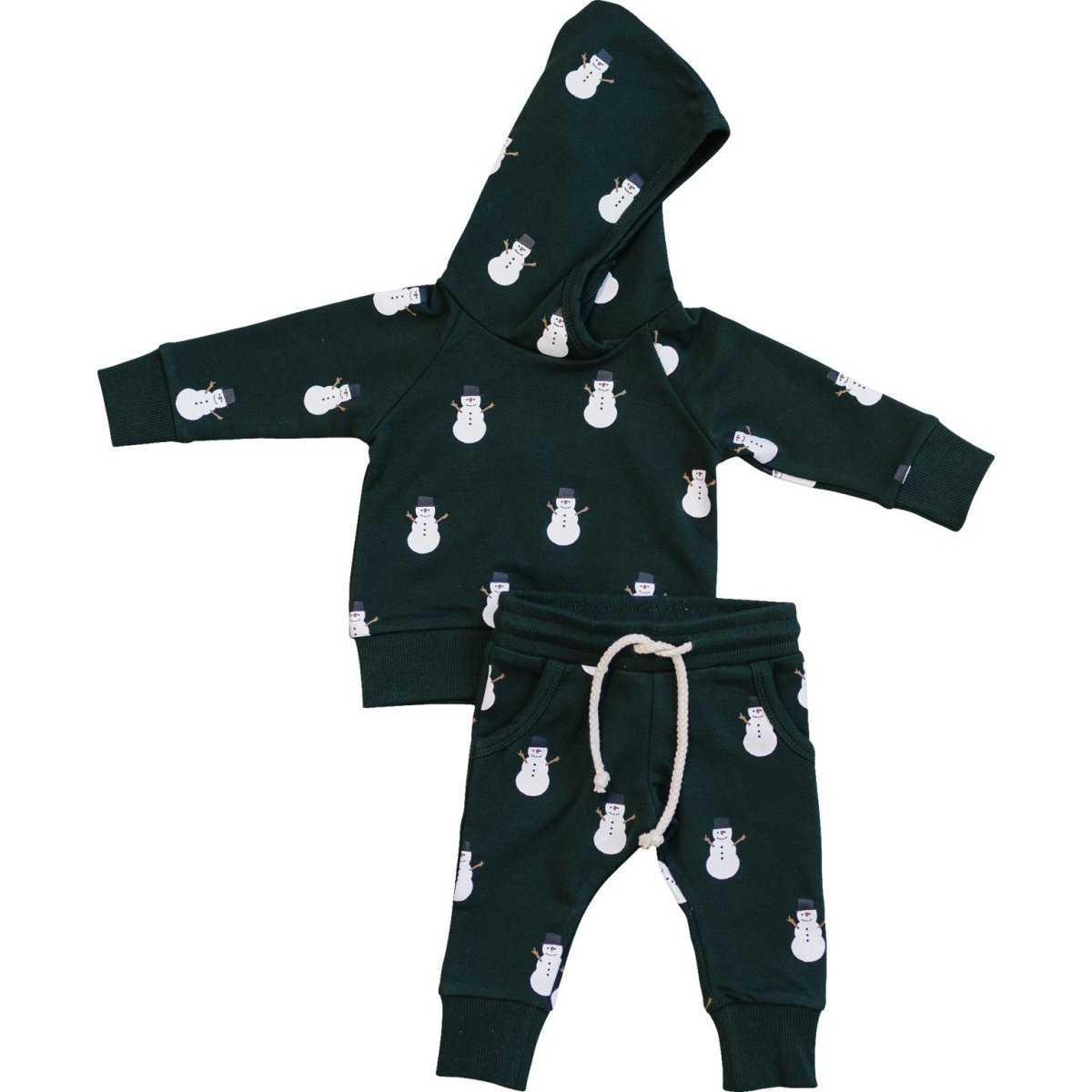 Snowman Hooded French Terry Set - LITTLE RAD THINGS