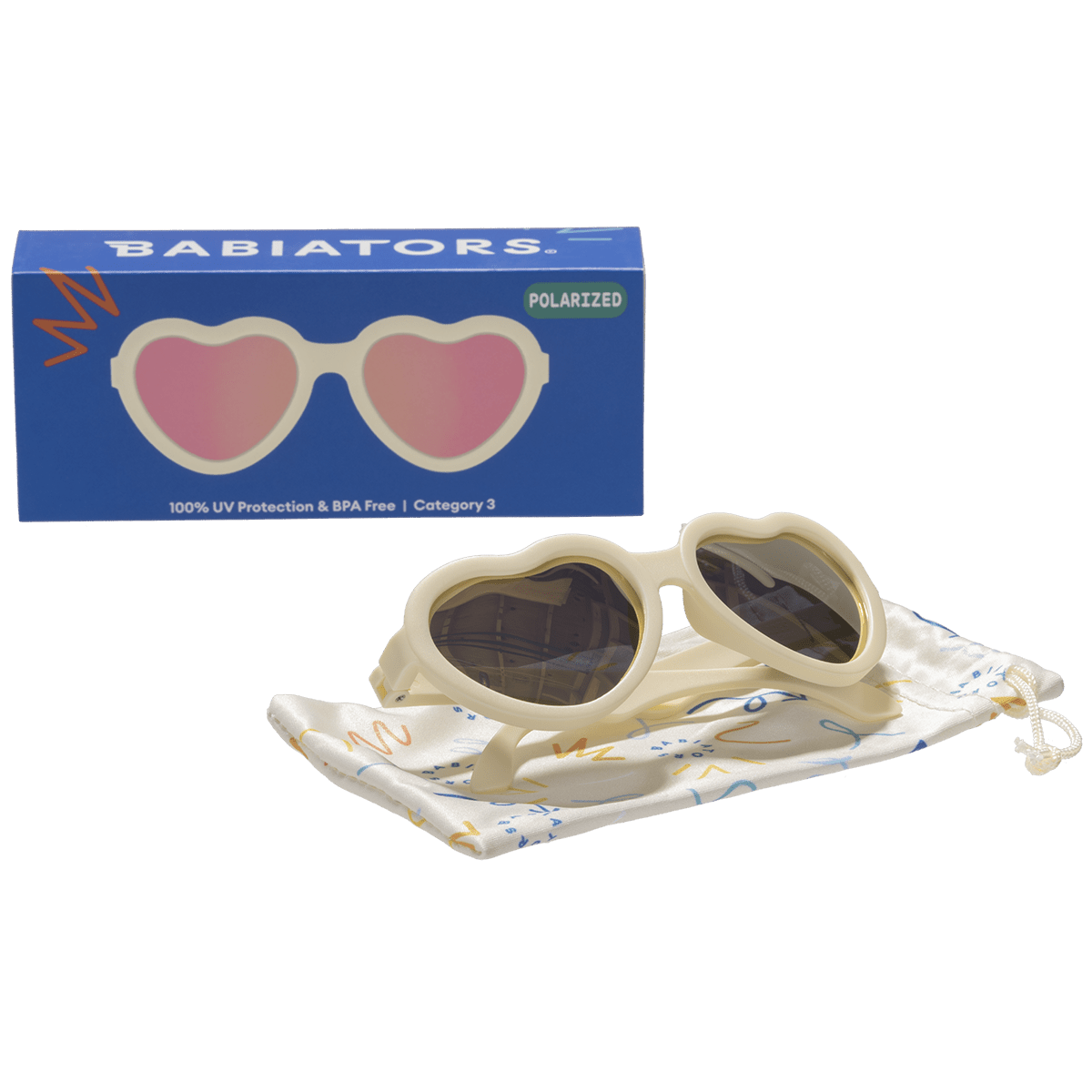 Sweet Cream Heart | Rose Gold Polarized Mirrored Lenses - LITTLE RAD THINGS