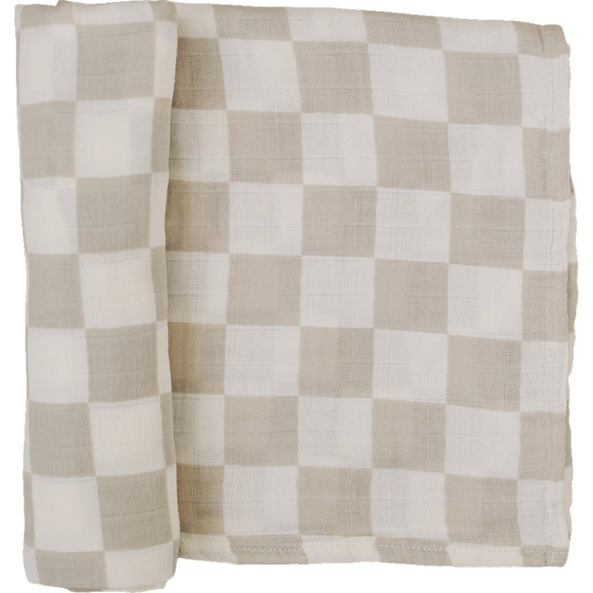 Taupe Checkered Muslin Swaddle Blanket - LITTLE RAD THINGS