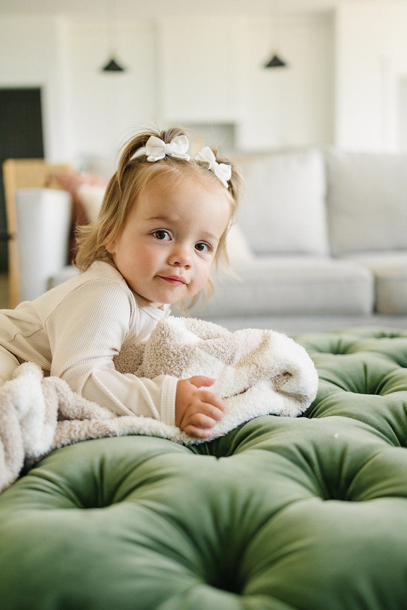 Taupe Checkered Plush Blanket - LITTLE RAD THINGS
