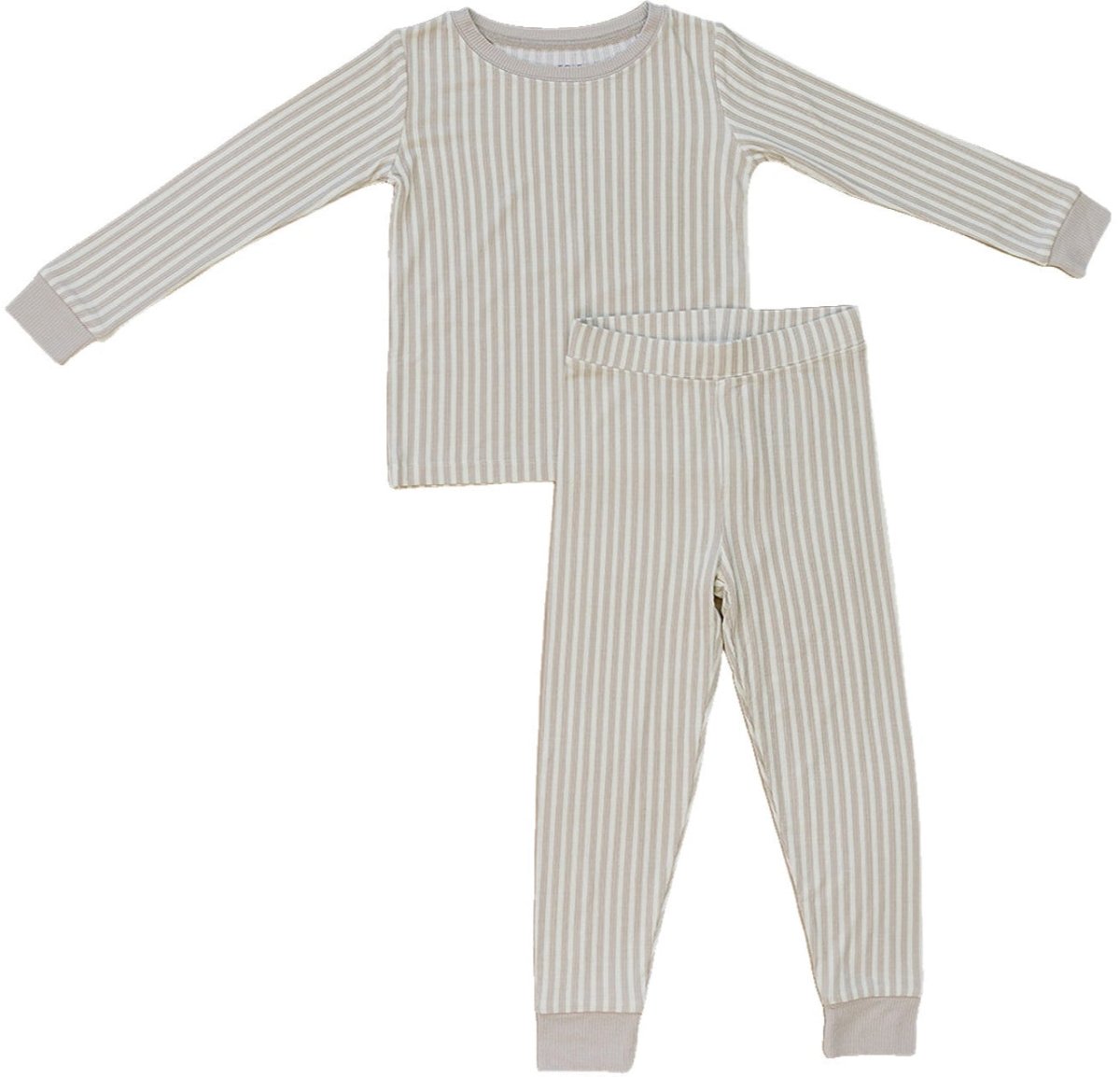 Taupe Stripe Ribbed Bamboo Cozy Set - LITTLE RAD THINGS