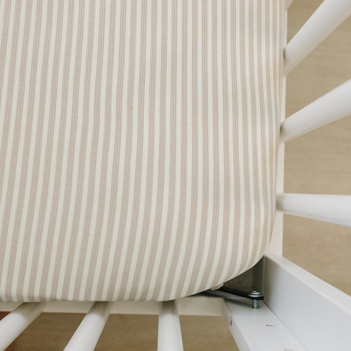 Taupe Stripe Ribbed Bamboo Stretch Crib Sheet - LITTLE RAD THINGS