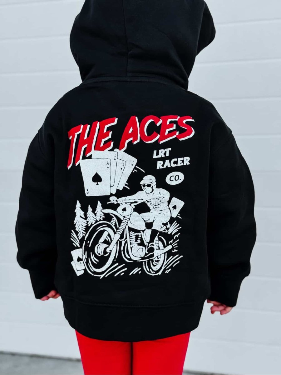 THE ACES HOODIE - RECYCLED BLACK - LITTLE RAD THINGS