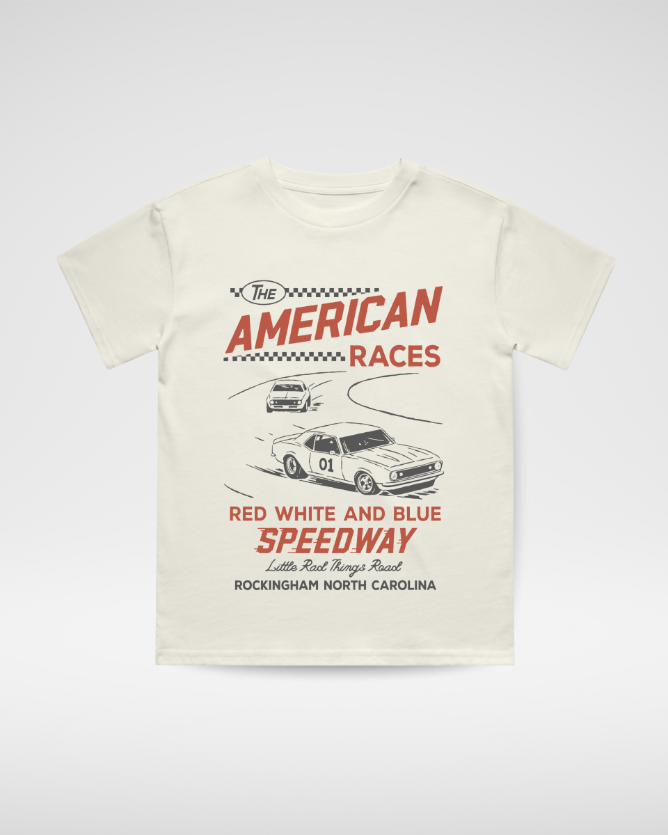 THE ALL AMERICAN RACES TEE - CREAM - LITTLE RAD THINGS
