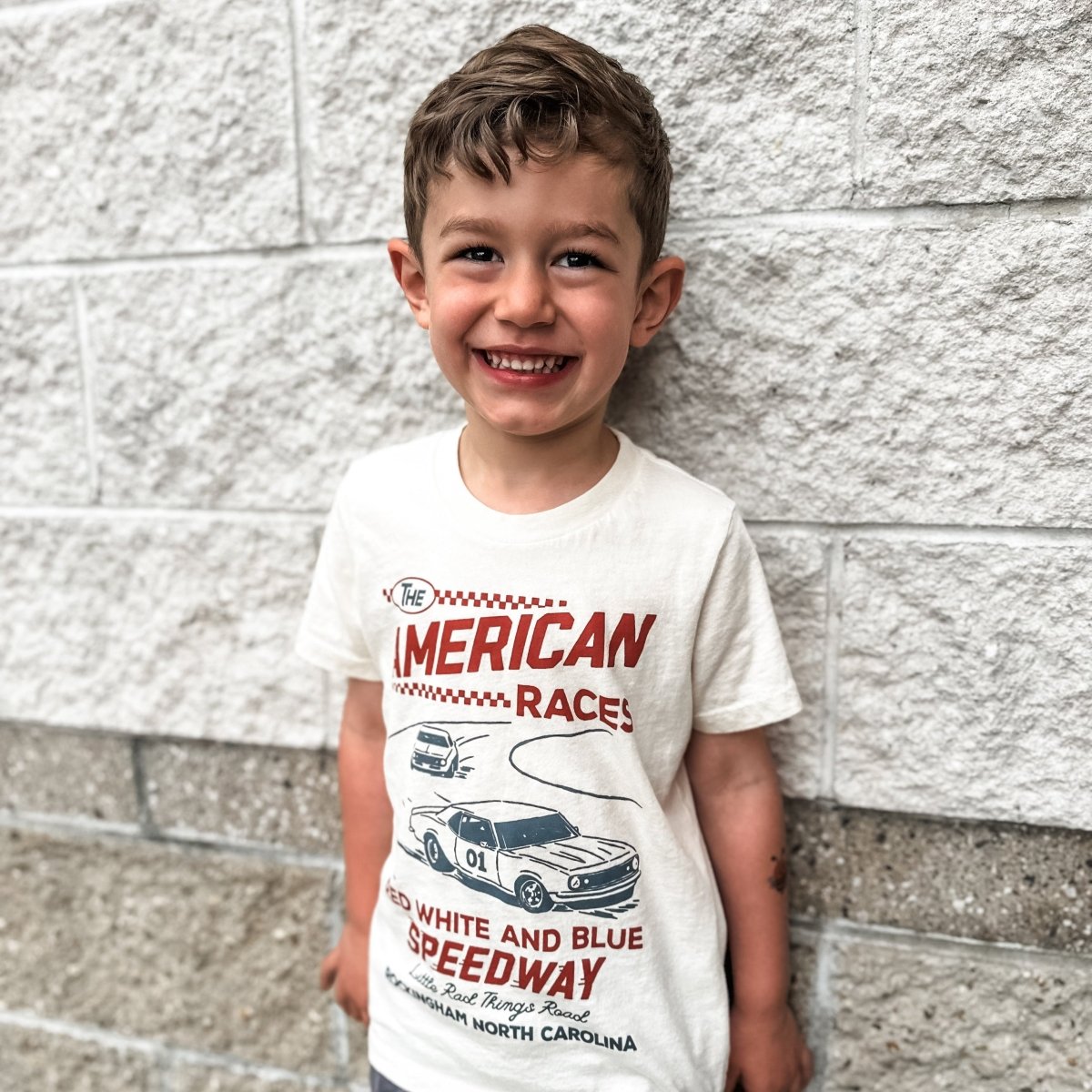 THE ALL AMERICAN RACES TEE - CREAM - LITTLE RAD THINGS