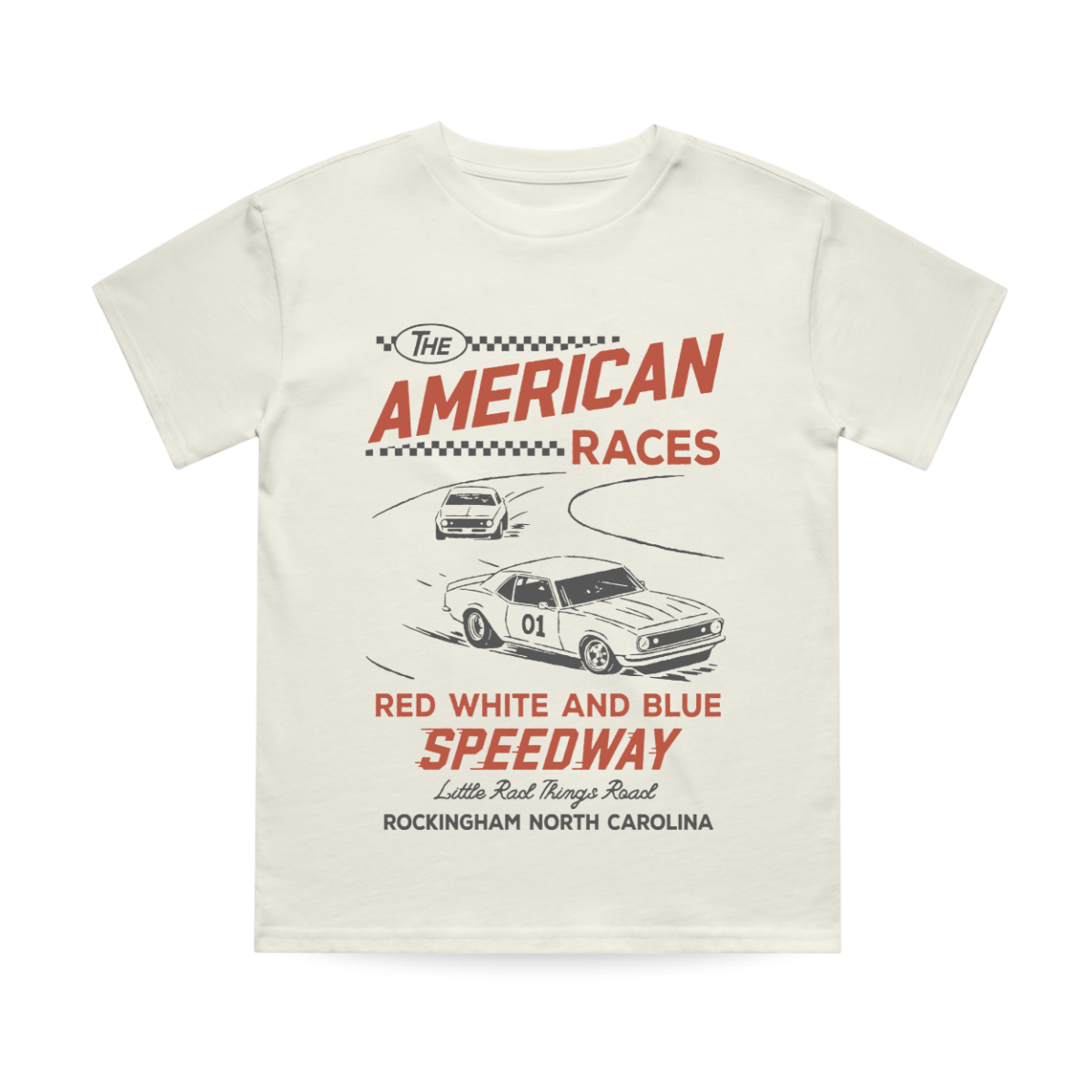 THE ALL AMERICAN RACES TEE - CREAM - LITTLE RAD THINGS