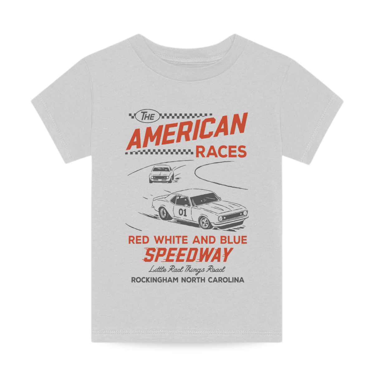 THE ALL AMERICAN RACES TEE - GREY - LITTLE RAD THINGS