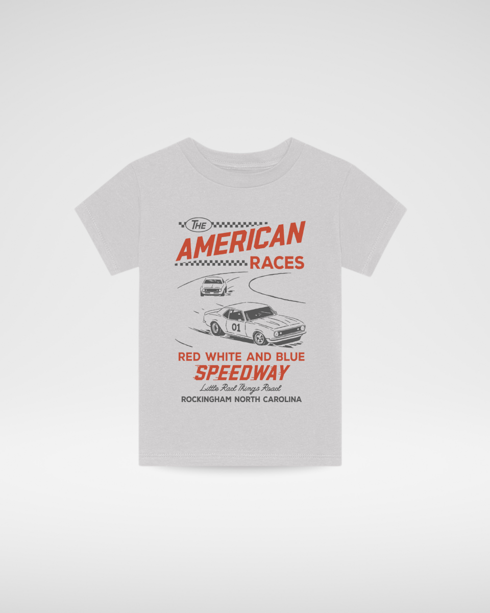 THE ALL AMERICAN RACES TEE - GREY - LITTLE RAD THINGS