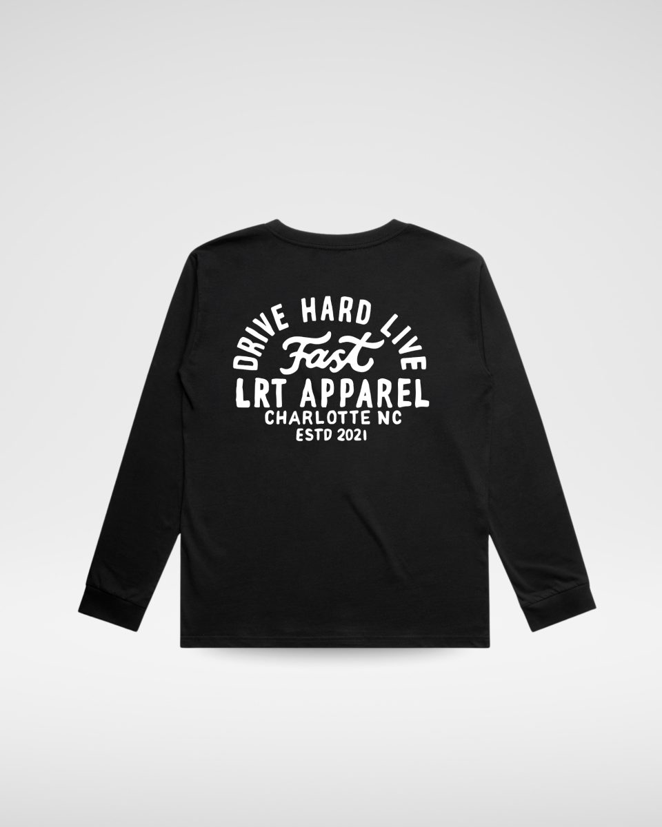 THE APEX LONG SLEEVE TEE - SOLID BLACK - LITTLE RAD THINGS