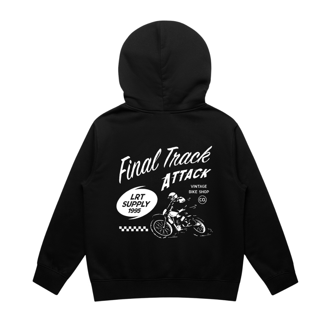 THE FINAL TRACK ATTACK HOODIE - RECYCLED BLACK - LITTLE RAD THINGS