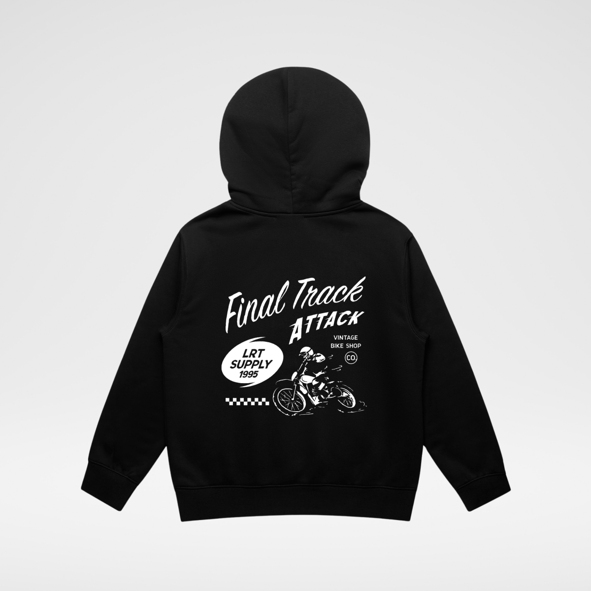 THE FINAL TRACK ATTACK HOODIE - RECYCLED BLACK - LITTLE RAD THINGS