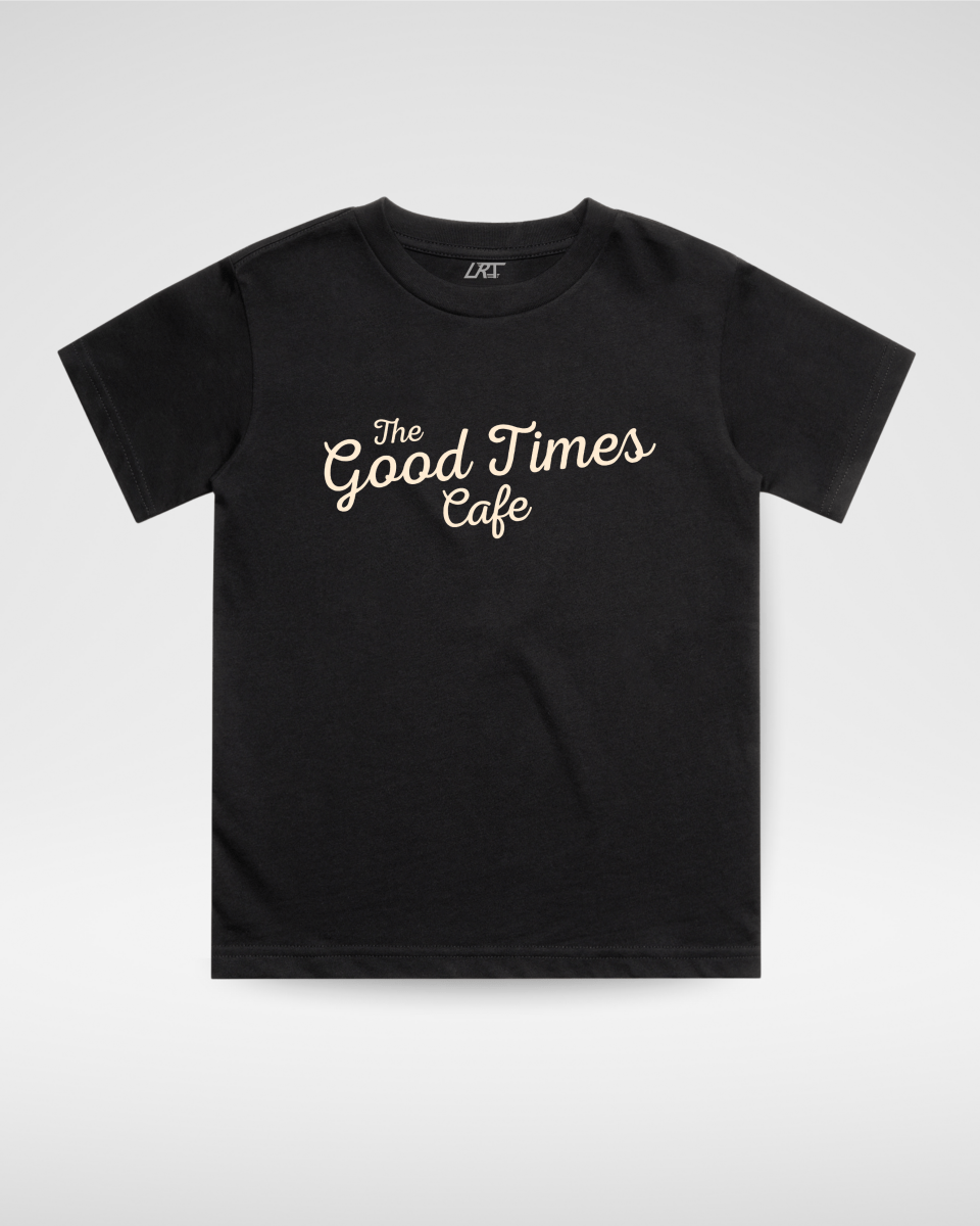 THE GOOD TIMES CAFE TEE - BLACK - LITTLE RAD THINGS