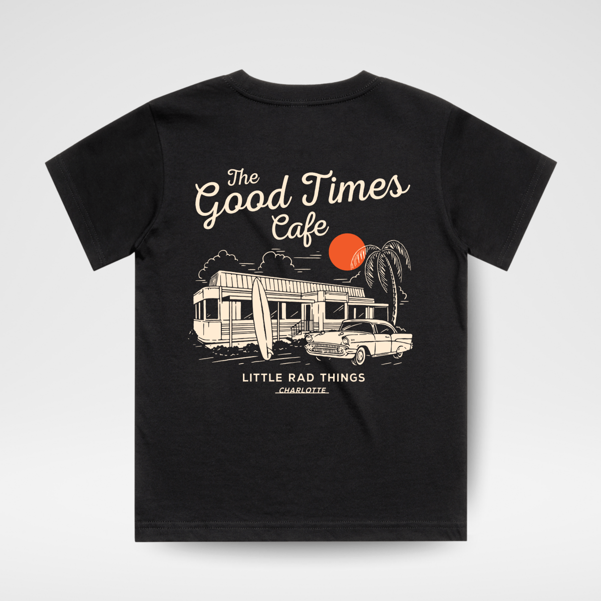 THE GOOD TIMES CAFE TEE - BLACK - LITTLE RAD THINGS