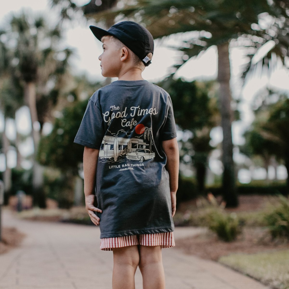 THE GOOD TIMES CAFE TEE - COAL - LITTLE RAD THINGS