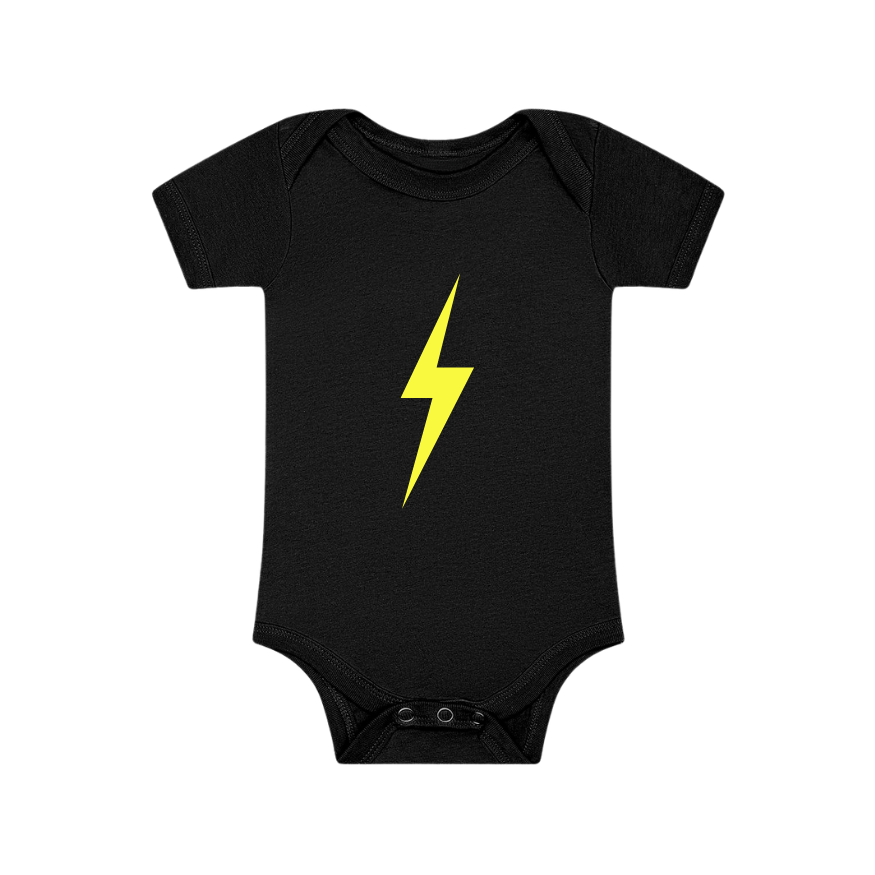 THE SPARK NEON YELLOW ONESIE - BLACK - LITTLE RAD THINGS