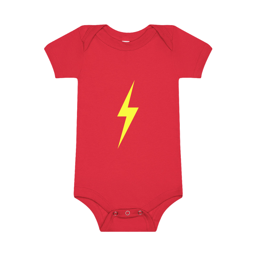THE SPARK NEON YELLOW ONESIE - RED - LITTLE RAD THINGS