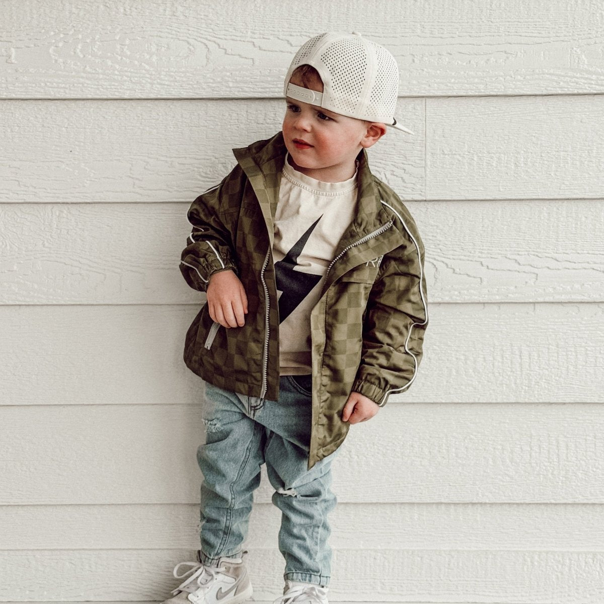 THE STORM RIDER WATERPROOF JACKET - ARMY GREEN - LITTLE RAD THINGS