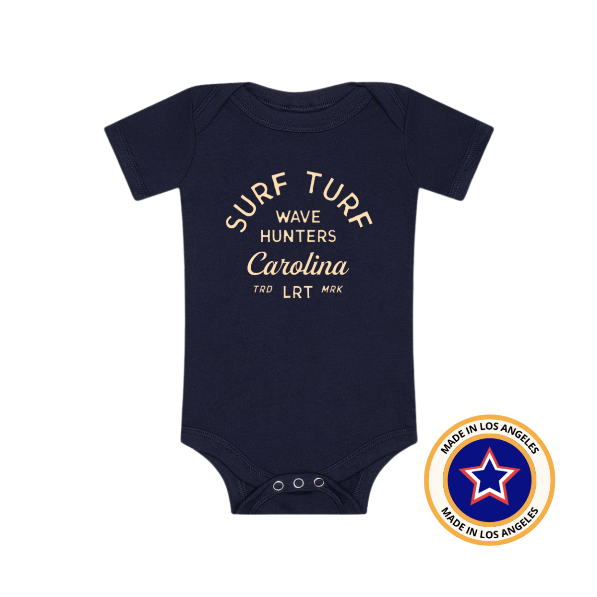 THE WAVE HUNTER ONESIE - NAVY - LITTLE RAD THINGS